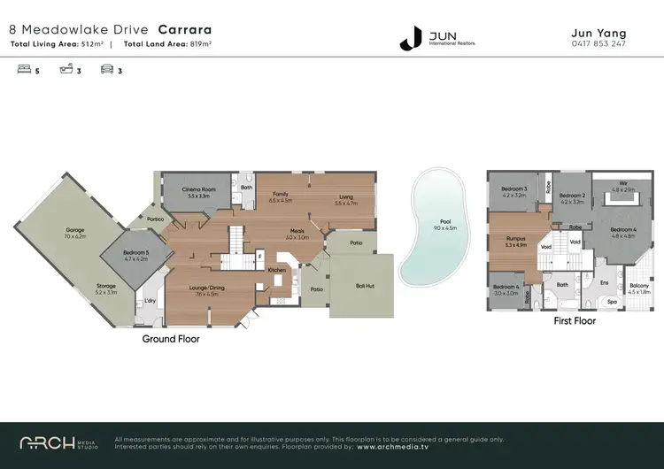 Floorplan of Homely house listing, 8 Meadowlake Drive, Carrara QLD 4211