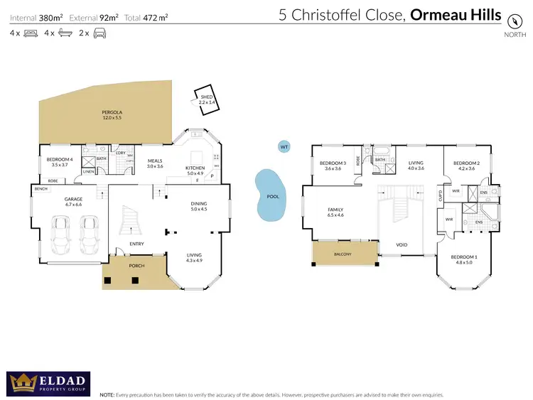 Floorplan of Homely house listing, 5 Christoffel Close, Ormeau Hills QLD 4208