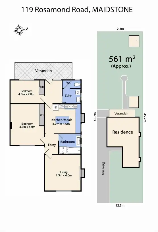 Floorplan of Homely house listing, 119 Rosamond Road, Maidstone VIC 3012