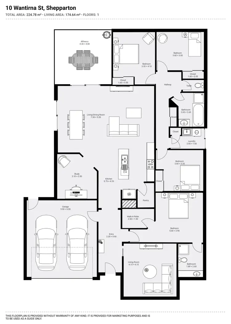 Floorplan of Homely house listing, 10 Wantirna Street, Shepparton VIC 3630