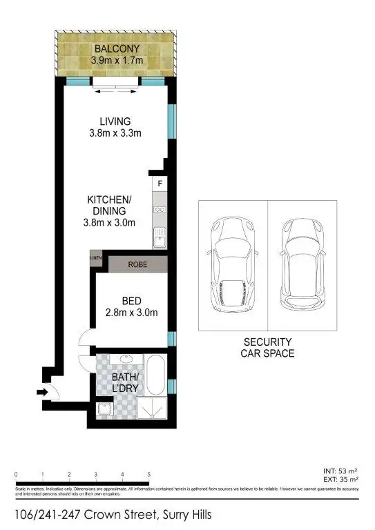 Floorplan of Homely apartment listing, 106/241-247 Crown Street, Darlinghurst NSW 2010