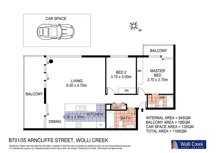 Floorplan of Homely apartment listing, B701/35 Arncliffe Street, Wolli Creek NSW 2205