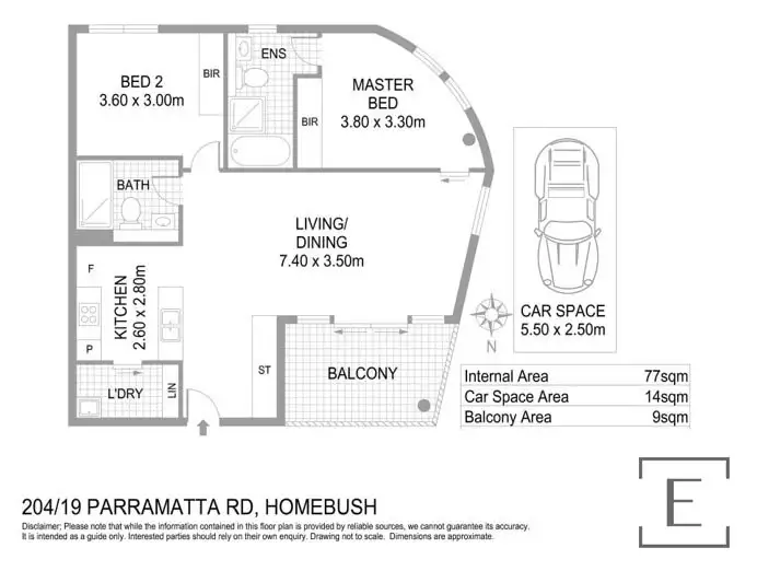 Floorplan of Homely apartment listing, 204/19 Parramatta Road, Homebush NSW 2140