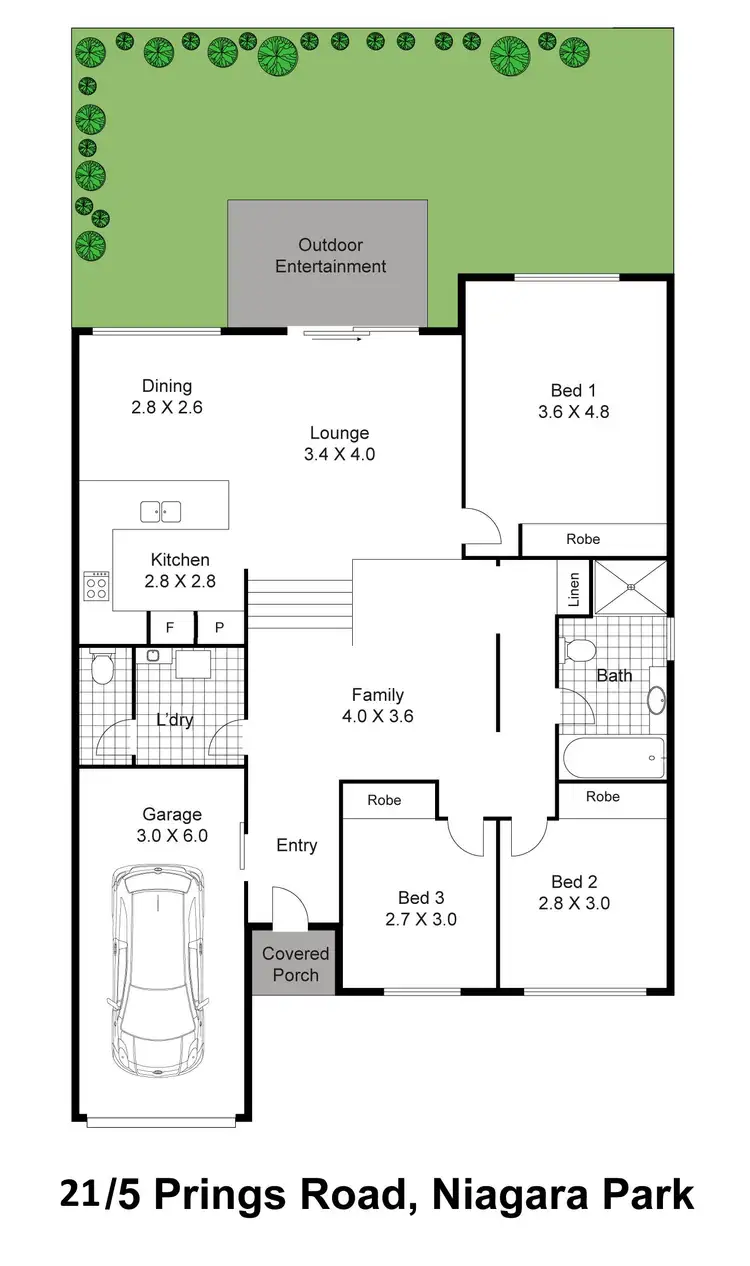 Floorplan of Homely townhouse listing, 21/5 Prings Road, Niagara Park NSW 2250