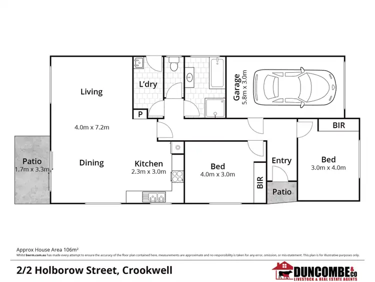 Floorplan of Homely townhouse listing, 2/2 Holborow Street, Crookwell NSW 2583