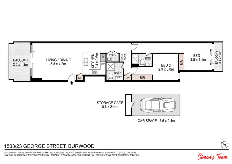 Floorplan of Homely apartment listing, 1503/23 George Street, Burwood NSW 2134