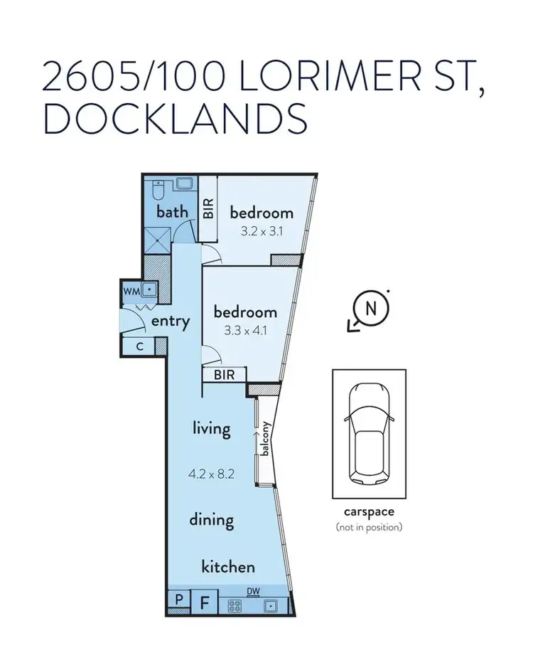 Floorplan of Homely apartment listing, 2605/100 Lorimer Street, Docklands VIC 3008