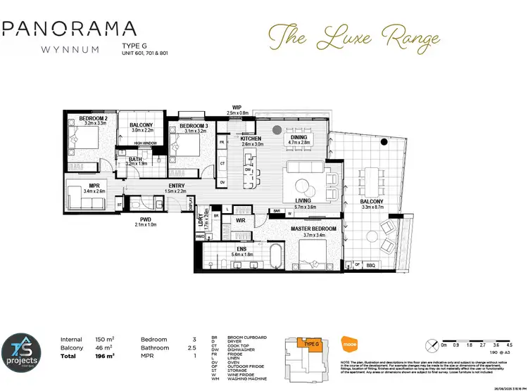Floorplan of Homely apartment listing, 601/35 BAY TERRACE, Wynnum QLD 4178