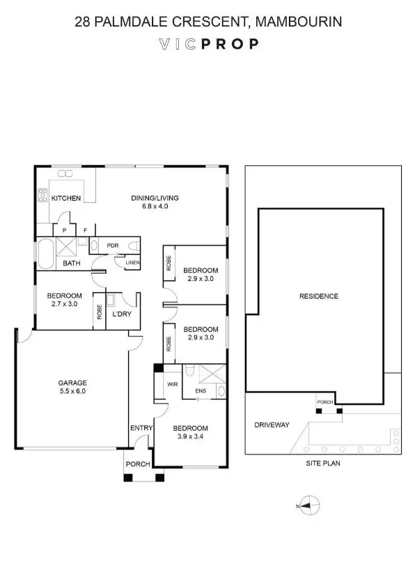 Floorplan of Homely house listing, 28 Palmdale Crescent, Mambourin VIC 3024