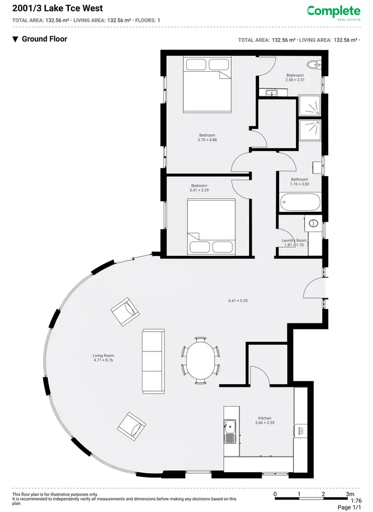 Floorplan of Homely unit listing, 2001/3 LAKE TERRACE WEST, Mount Gambier SA 5290