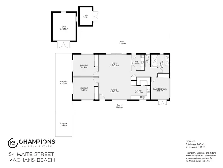 Floorplan of Homely house listing, 54 Waite Street, Machans Beach QLD 4878