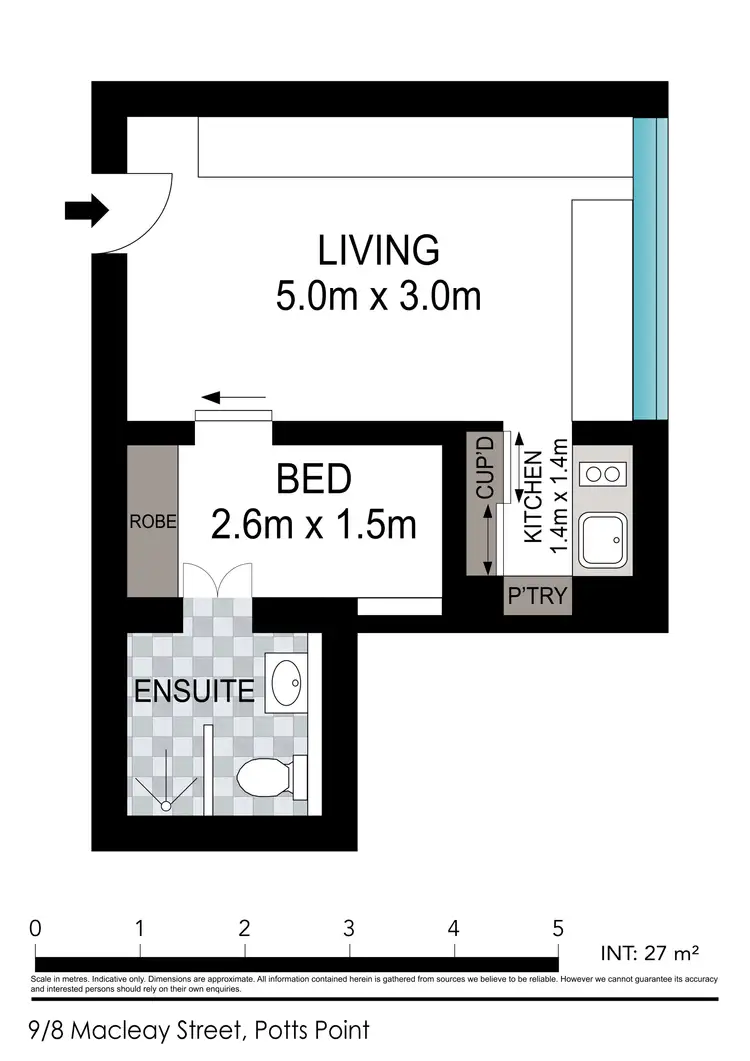 Floorplan of Homely studio listing, 9/8 Macleay Street, Potts Point NSW 2011