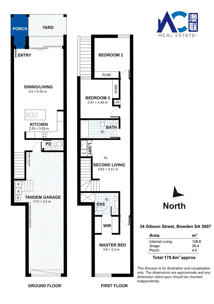 Floorplan of Homely townhouse listing, 34 Gibson Street, Bowden SA 5007