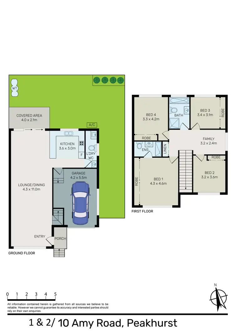 Floorplan of Homely townhouse listing, 1 and 2/10-12 Amy Road, Peakhurst NSW 2210