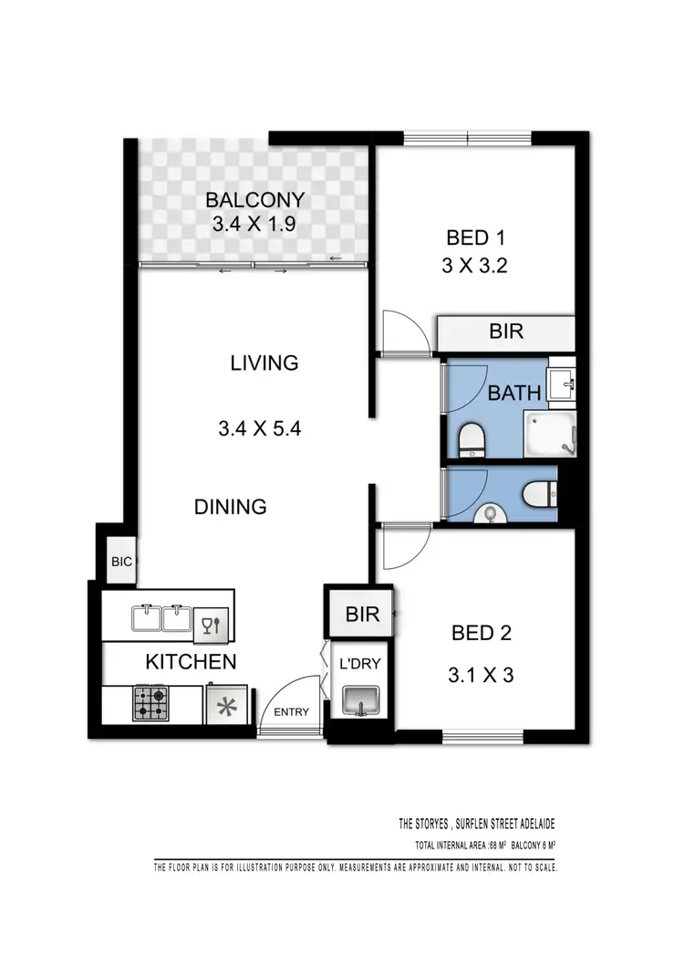 Floorplan of Homely apartment listing, 308/16-20 Surflen Street, Adelaide SA 5000