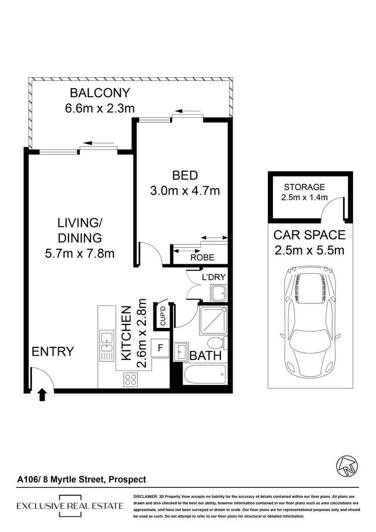 Floorplan of Homely apartment listing, A106/8 Myrtle Street, Prospect NSW 2148