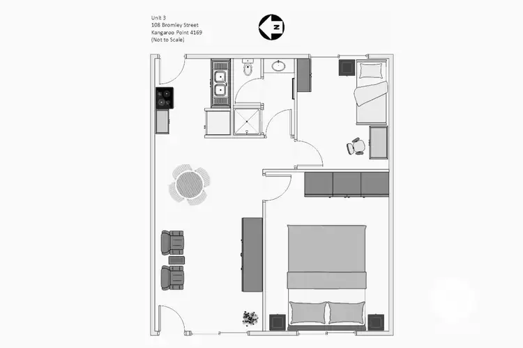 Floorplan of Homely unit listing, 3/108 Bromley Street, Kangaroo Point QLD 4169