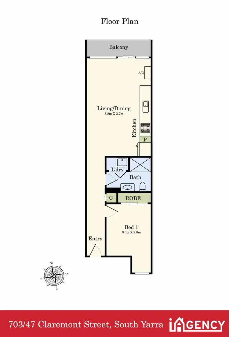Floorplan of Homely apartment listing, 703/47 Claremont Street, South Yarra VIC 3141