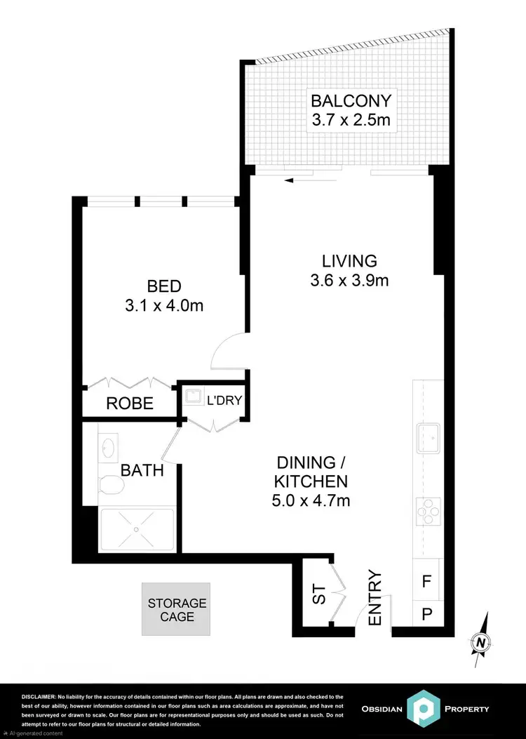 Floorplan of Homely apartment listing, 1607/1 Marshall Avenue, St Leonards NSW 2065