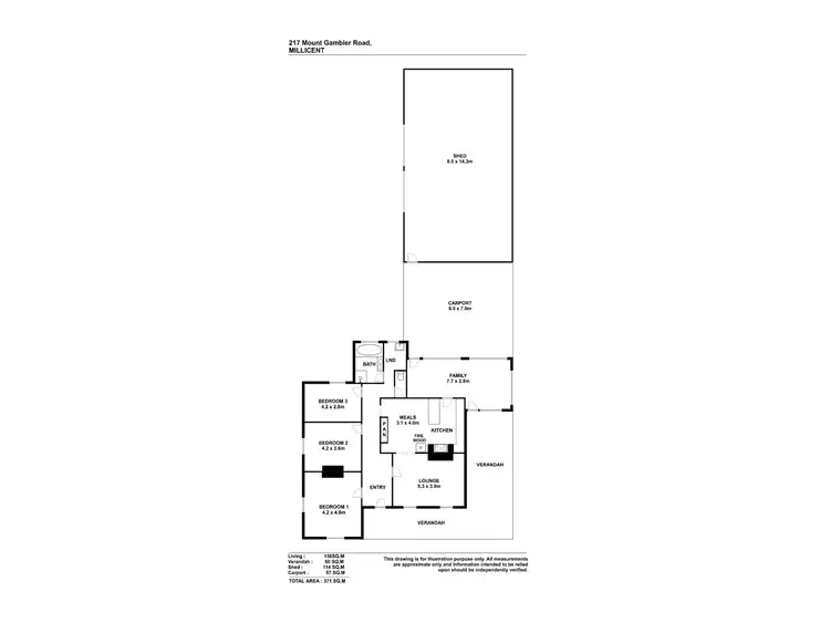 Floorplan of Homely house listing, 217 Mount Gambier Road, Millicent SA 5280