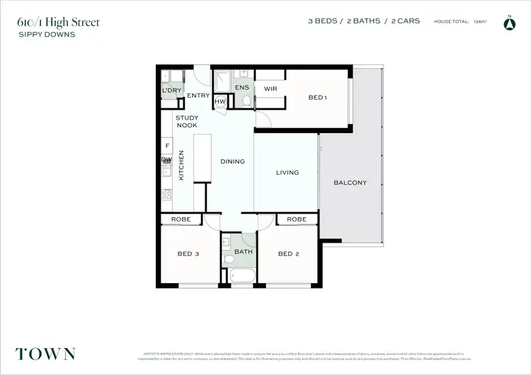 Floorplan of Homely unit listing, 610/1 High Street, Sippy Downs QLD 4556
