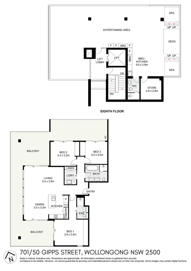 Floorplan of Homely apartment listing, 701/50 Gipps Street, Wollongong NSW 2500