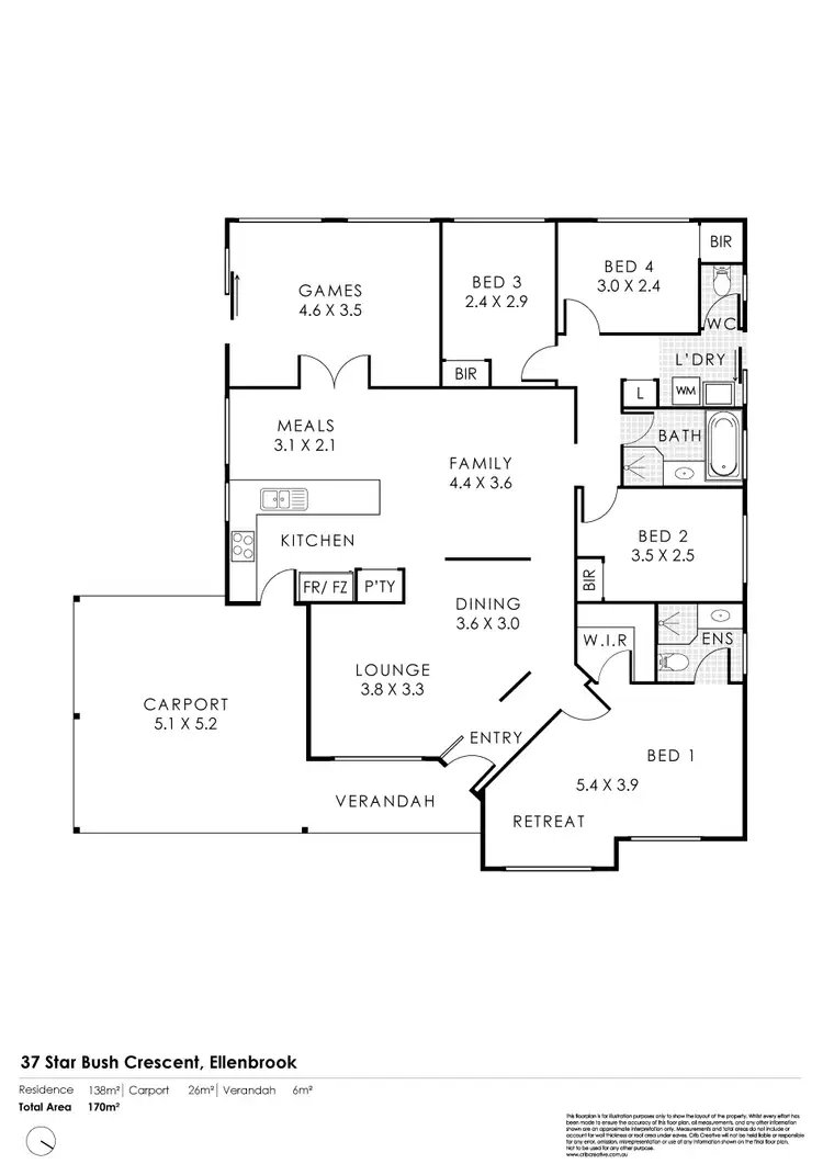 Floorplan of Homely house listing, 37 Star Bush Crescent, Ellenbrook WA 6069
