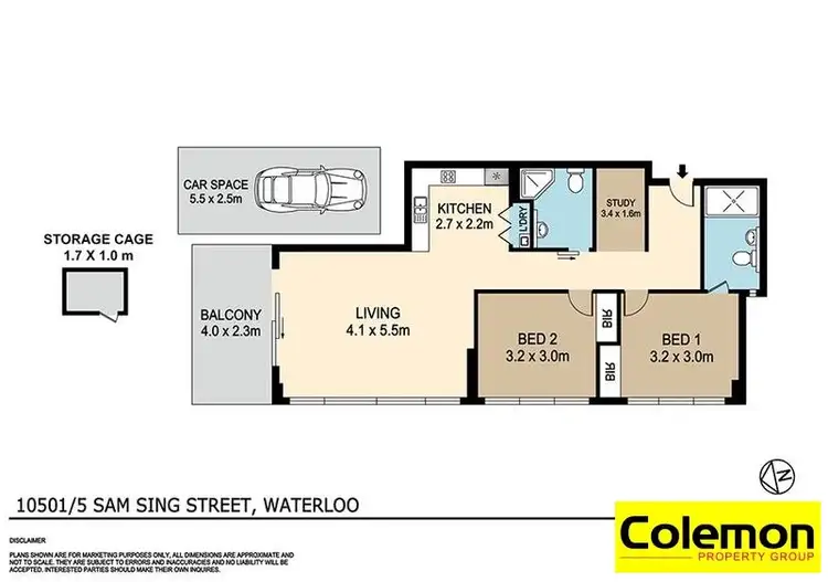 Floorplan of Homely apartment listing, 10501/5 Sam Sing Street, Waterloo NSW 2017