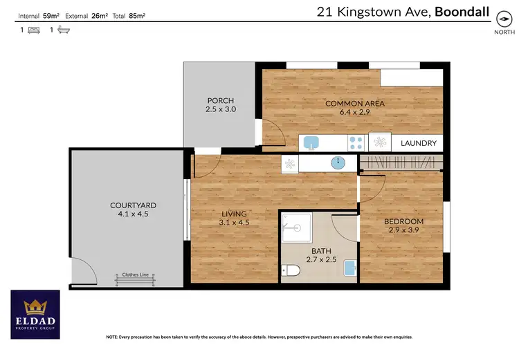 Floorplan of Homely studio listing, 21 Kingstown Avenue, Boondall QLD 4034