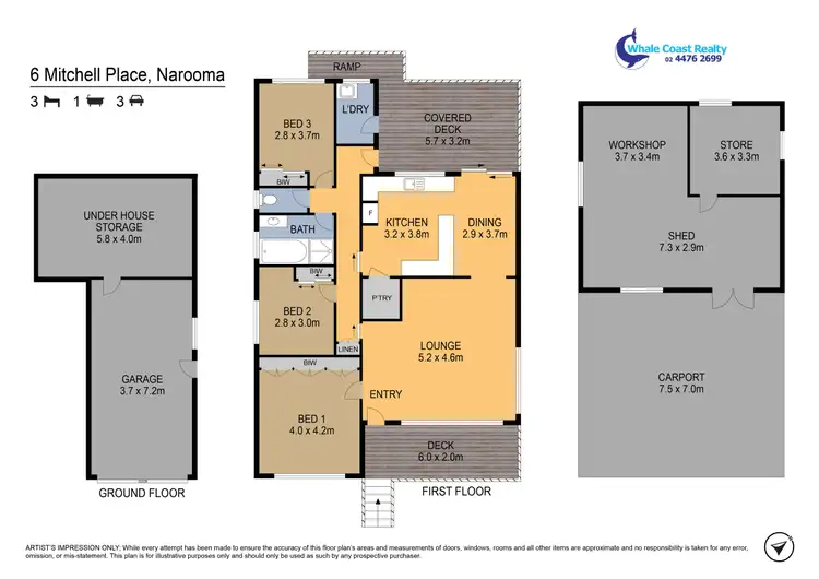 Floorplan of Homely house listing, 6 Mitchell Place, Narooma NSW 2546