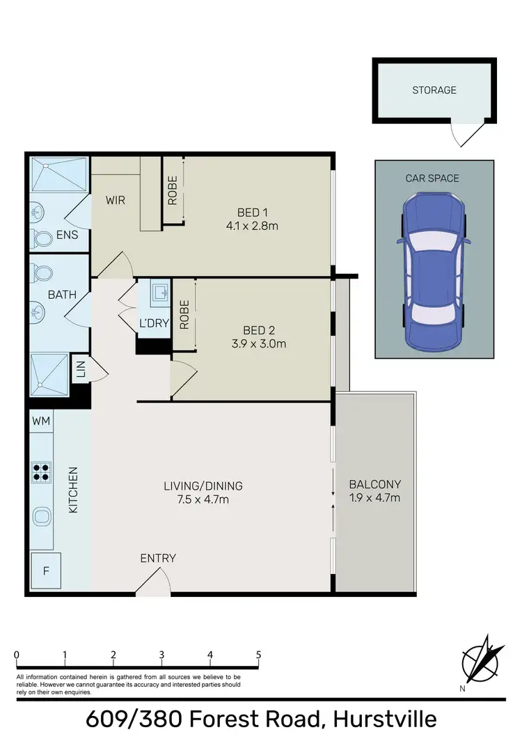 Floorplan of Homely apartment listing, 609/380 Forest Road, Hurstville NSW 2220