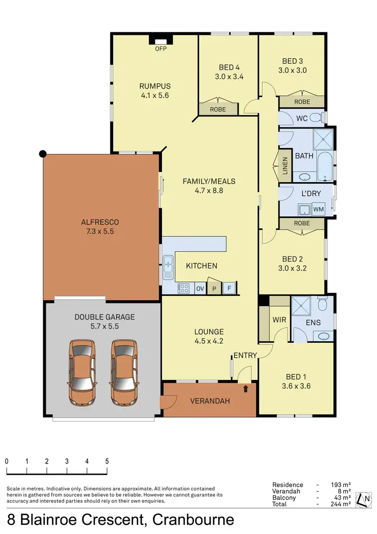 Floorplan of Homely house listing, 8 Blainroe Crescent, Cranbourne VIC 3977