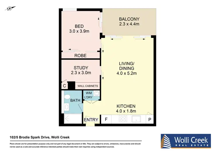 Floorplan of Homely apartment listing, 102/5 Brodie Spark Drive, Wolli Creek NSW 2205