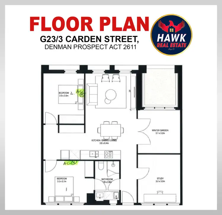 Floorplan of Homely apartment listing, g23/3 Carden Street, Denman Prospect ACT 2611