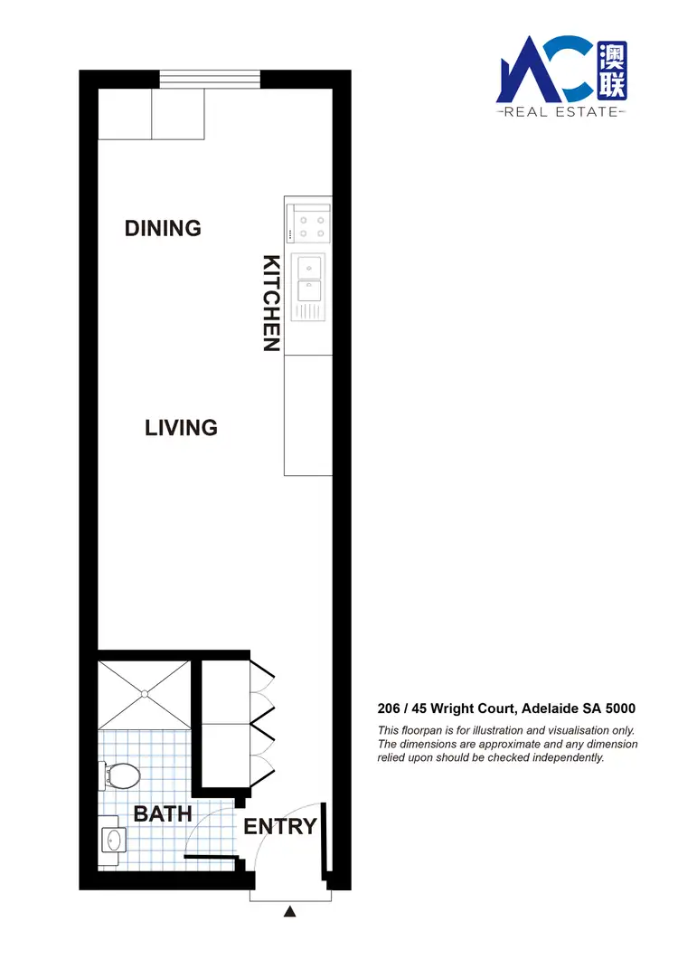 Floorplan of Homely apartment listing, 206/45 Wright Court, Adelaide SA 5000