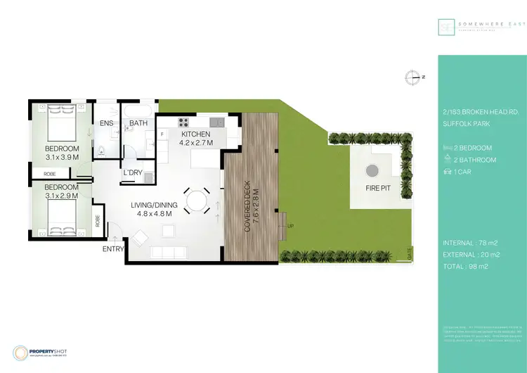 Floorplan of Homely unit listing, 2/183 Broken Head Road, Suffolk Park NSW 2481