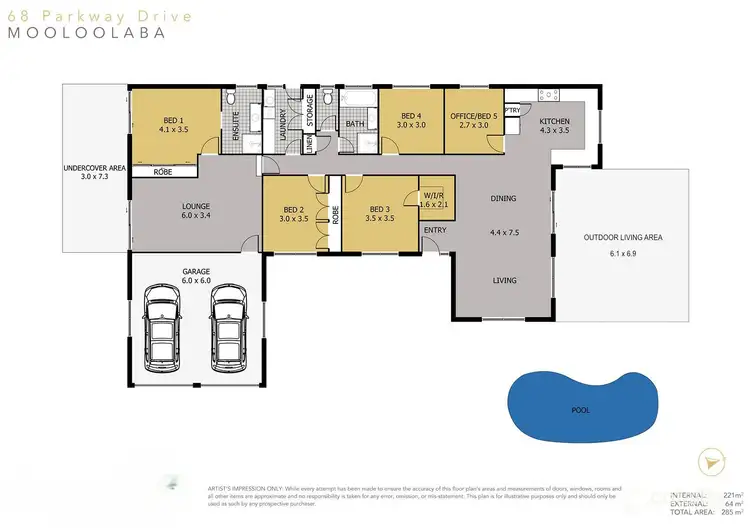 Floorplan of Homely house listing, 68 Parkway Drive, Mooloolaba QLD 4557