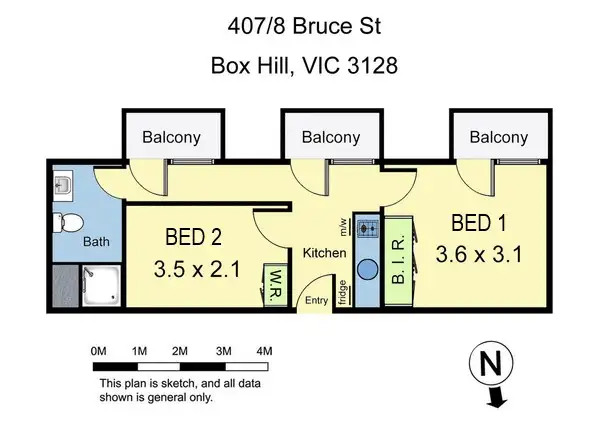 Floorplan of Homely apartment listing, 407/8 Bruce Street, Box Hill VIC 3128