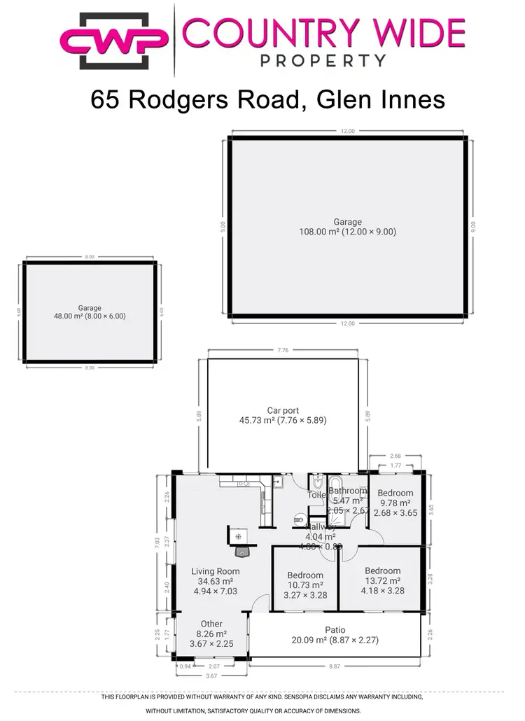 Floorplan of Homely rural property listing, 65 Rodgers Road, Glen Innes NSW 2370