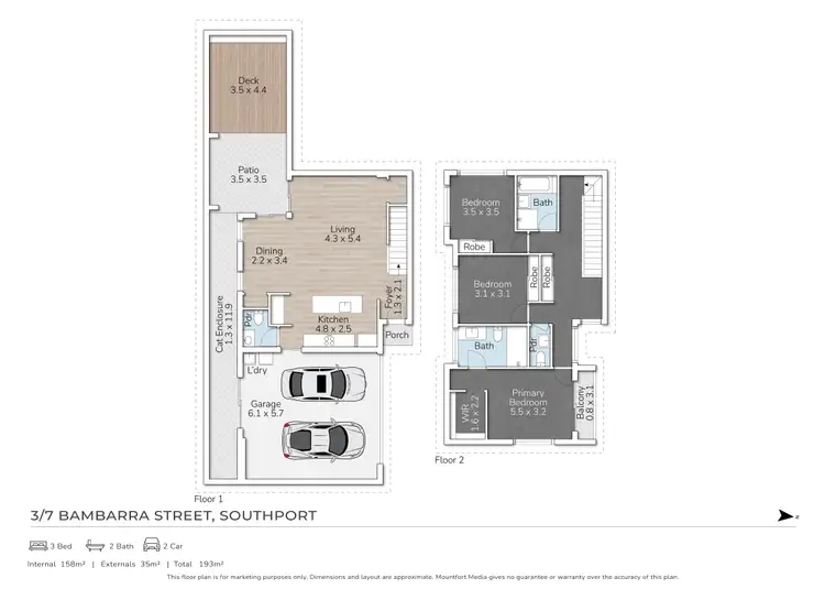 Floorplan of Homely townhouse listing, 3/7 Bambarra Street, Southport QLD 4215
