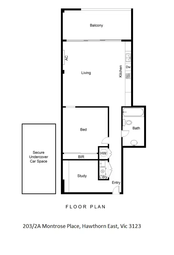 Floorplan of Homely apartment listing, 203/2A Montrose Place, Hawthorn East VIC 3123