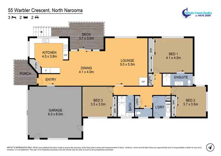 Floorplan of Homely house listing, 55 Warbler Crescent, North Narooma NSW 2546