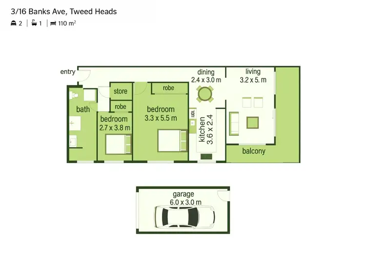Floorplan of Homely unit listing, 3/16 Banks Avenue, Tweed Heads NSW 2485