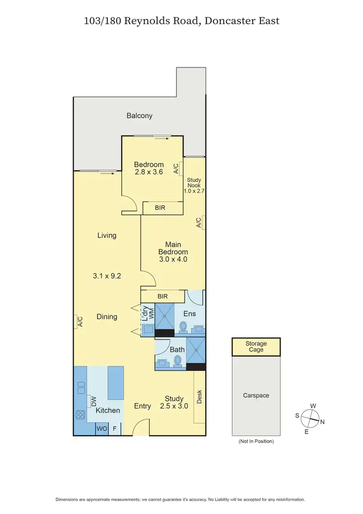 Floorplan of Homely apartment listing, 103/180 Reynolds Road, Doncaster East VIC 3109