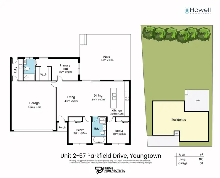 Floorplan of Homely unit listing, 2/67 Parkfield Drive, Youngtown TAS 7249
