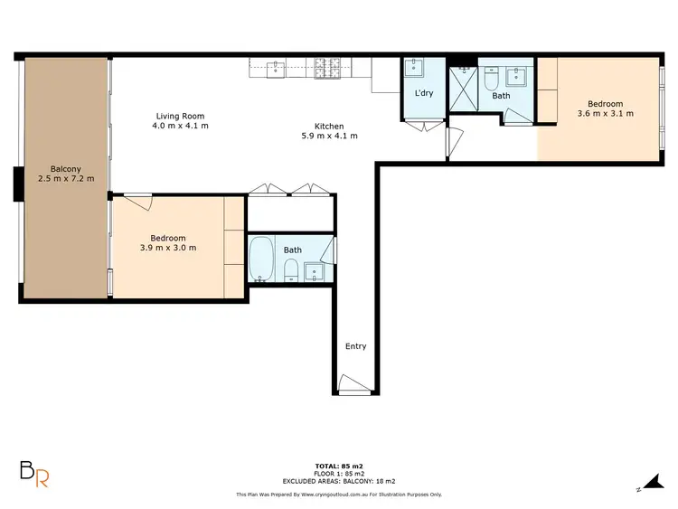 Floorplan of Homely apartment listing, 304/11 Wentworth Street, Glebe NSW 2037