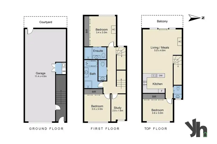 Floorplan of Homely townhouse listing, 6/1 Heath St, Pascoe Vale VIC 3044