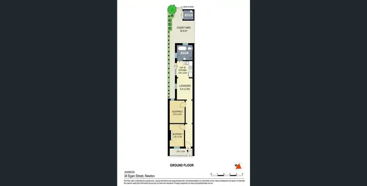 Floorplan of Homely semi-detached listing, 34 Egan Street, Newtown NSW 2042