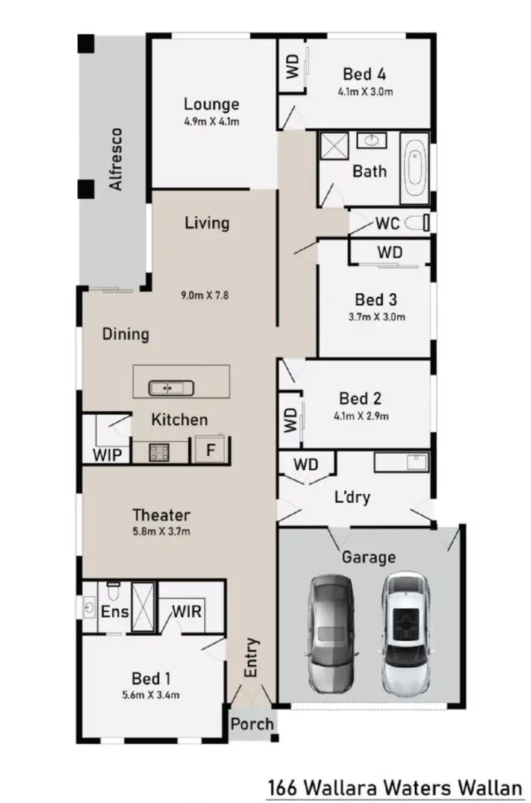 Floorplan of Homely house listing, 166 WALLARA WATERS BOULEVARD, Wallan VIC 3756