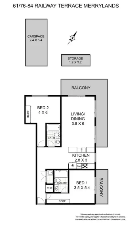 Floorplan of Homely apartment listing, 61/76 Railway Terrace, Merrylands NSW 2160